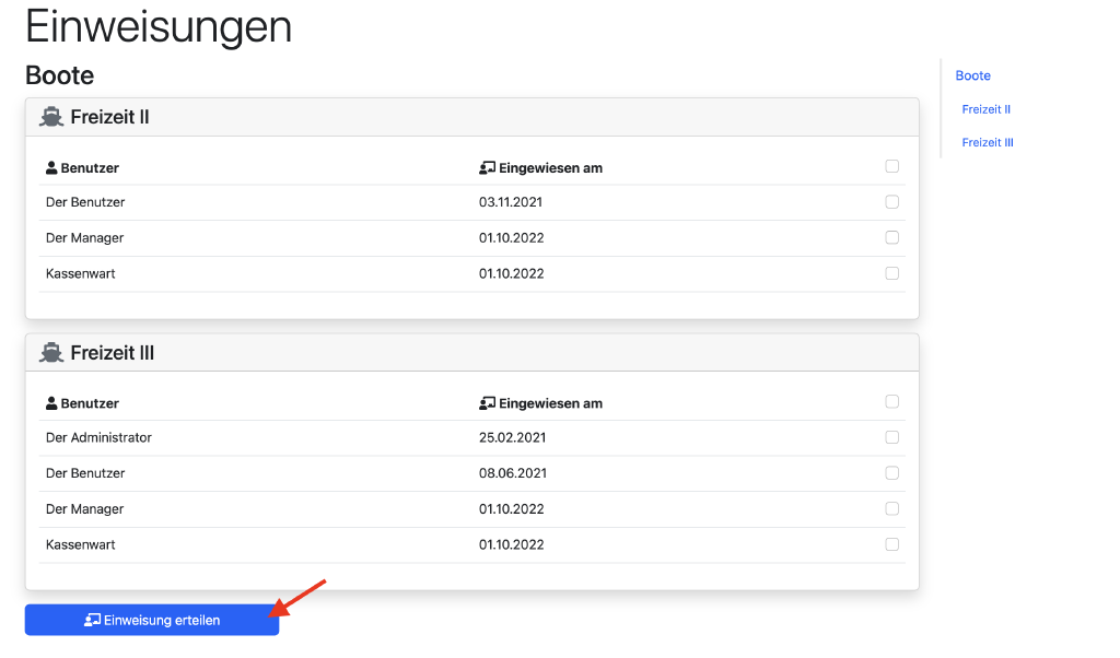 Übersicht Benutzer